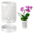 thumbnail image 2 of Maceta de Orquídea con Agujeros, Macetas Cerámica para Plantas Exterior e Interior, Trasplantar Drenaje y Platillo 4 Pulgadas, 2 of 6