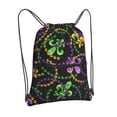 thumbnail image 2 of Wukai Mardi Gras6 Waterproof Drawstring Backpack with Zipper Pocket,Large Foldable Gym Bag for Women and Men, Perfect for Sports, Yoga, and Travel, 2 of 8