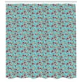 thumbnail image 3 of Garden Shower Curtain, Romantic Rose Bouquet Pattern on Blue Shade Background Feminine Floral Arrangement, Fabric Bathroom Set with Hooks, 69W X 84L Inches Extra Long, Multicolor, by Ambesonne, 3 of 3