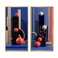 thumbnail image 2 of Designart "Calder's Tribute Geometric Simplicity" Art Mural Moderne Encadré Ensemble de 2 - Toile Encadrée Bleue Moderne pour Décoration de Salon, 2 of 6