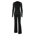 thumbnail image 3 of Women 2 Piece Outfits Long Sleeve Tracksuit Bodycon Matching Sets Hoodie Jacket Jogging Suit Black S, 3 of 9