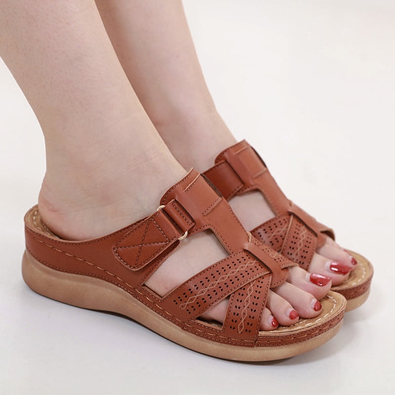 Women Wedge Sandal Premium Orthopedic Open Toe Sandals Vintage Anti Slip Breathable For Summer 2449