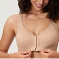 thumbnail image 4 of DELIMIRA Women's Front Closure Posture Wireless Back Support Full Coverage Bra Plus Size, 4 of 6