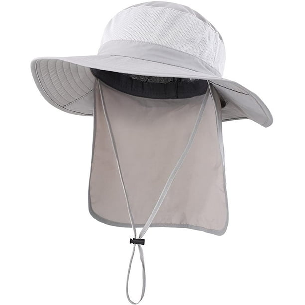KSCD Outdoor UPF50+ Mesh Sun Hat Wide Brim Fishing Hat with Neck Flap 
