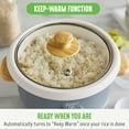 thumbnail image 4 of GreenLife 3 Cup Non Stick Electric Rice Cooker, Quartz Grey, 4 of 8