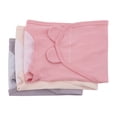 thumbnail image 2 of Parent's Choice 100% Cotton 3-Pack Adjustable Swaddle Wrap Blanket for Baby Girls, Solid Colors, 22" x 27", 2 of 11