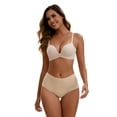 thumbnail image 4 of Unique Bargains Women's High Waist Tummy Control Full Coverage Briefs S Beige, 4 of 6