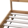 thumbnail image 3 of Noble House King Size Bed, Solid Rubber Wood Frame with Woven Rattan Headboard & 2 Storage Drawers, White Oak, 3 of 13