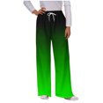 thumbnail image 2 of Lydiaunistar Womens High Waist Elastic Checkered Print Long Pants with Drawstring & Side Pockets for Sports Casual Beach - All Season Polyester Green, 2 of 5