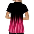 thumbnail image 3 of DYMADE Womens Gradient Short Sleeve Blouse Criss Cross V Neck T Shirt Tops, 3 of 5