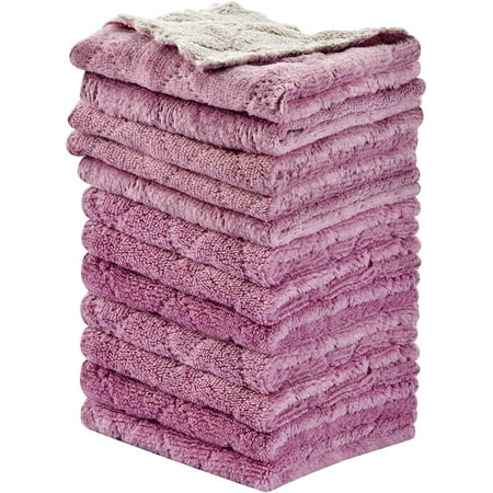 

12PCS Super Absorbent Cleaning Cloths Kitchen Towels Dish Towels Multipurpose Reusable Dish Cloths Double-Sided Microfiber Cleaning Rags for Furniture Car Tea Bowl 10x 6 inch，