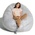 thumbnail image 4 of Jaxx 6-Foot Giant Bean Bag Chair, Convertible 2-in-1 Chair & Bed for Adults, Microsuede Platinum, 4 of 7