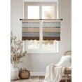 thumbnail image 3 of Brown Gray Wood Grain Sheer Curtains 45 Inch Long 2 Panels, Countryside Stripe Gradient Art Light Filtering Rod Pocket Semi Sheer Curtains, Sheer Voile Drapes for Living Room Bedroom, 52"x45", 3 of 5