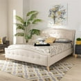 thumbnail image 2 of Bowery Hill Modern Upholstered Fabric King Platform Bed in Beige, 2 of 8