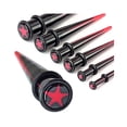 thumbnail image 1 of Red And Black Acrylic Taper With Star,Gauge (Thickness):6 (4.0Mm), 1 of 1