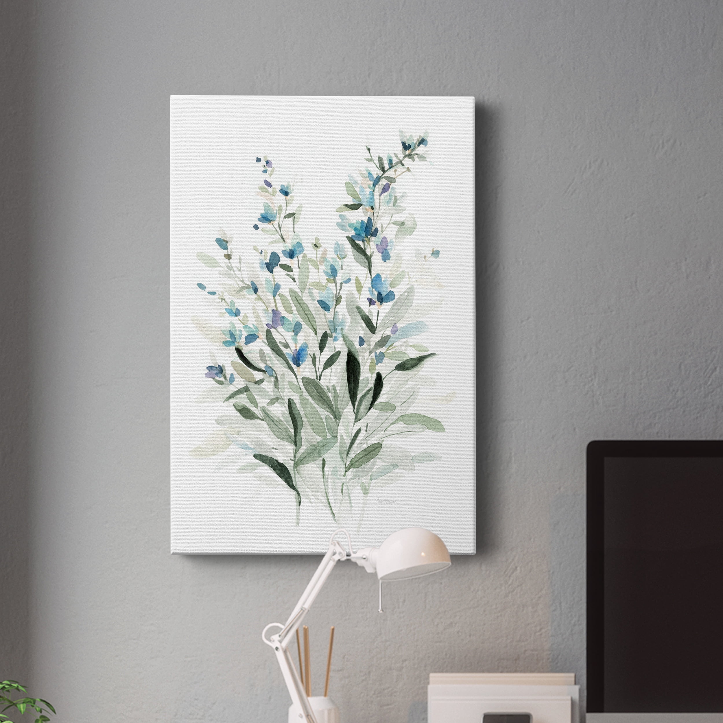Delicate Blue Botanical I Premium Gallery Wrapped Canvas - Ready to Hang - 12 x 18