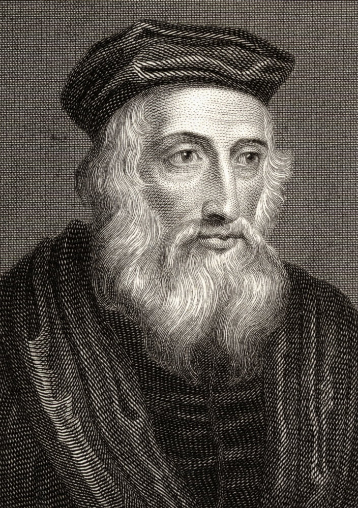 John Wycliffe Also Spelled Wycliff WyclifWicliffe Wiclif C1330-1384 English Theologian Philosopher And Church Reformer19Th Century Print Engraved By Edward Smith From An Original Painting Canvas Art -