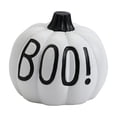 thumbnail image 2 of White Resin Pumpkin Halloween Decoration with "BOO" Text, Modern European Style Fall Centerpiece, Minimalist Indoor Tabletop Decor for Spooky Chic Seasonal Home Display, 2 of 4