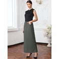 thumbnail image 4 of DARING DIVA Women's Pencil Long Pockets Work Office Midi Bodycon Skirts Medium Grey, 4 of 6