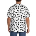 thumbnail image 3 of KLL Fish Bone Print Men's Shirt Short Sleeve Button Down Summer Cuba Beach Shirts- 3X-Large, 3 of 5