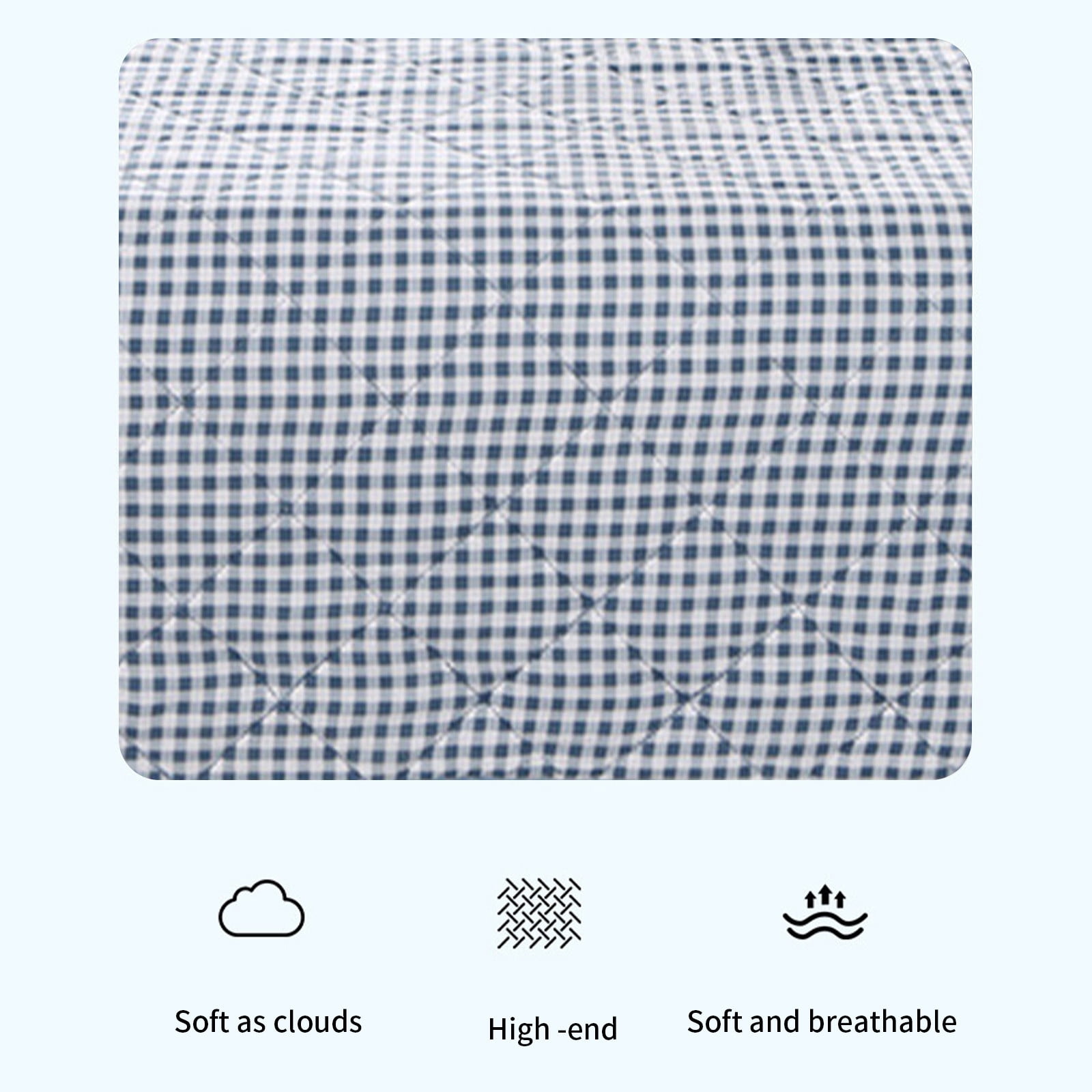 yulier Summer Cooler Quilt Queen Size Cooling Comforter for Hot Sleepers, Soft Lightweight Checkered Cooling Blanket for Home Hotel, 59x78.7 Inches, Light Blue