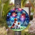 thumbnail image 4 of Happy New Year Brittany Spaniel Family Cheer Winter Midnight Firework Round Wood Sign Brittany Dog Lover Gifts Idea Hanging Wall Home Decor - 02025, 4 of 5