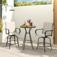 thumbnail image 4 of Gymax Outdoor Swivel Bar Stool Set of 4 w/Breathable Fabric and Heavy Duty Metal Frame Gray, 4 of 9