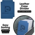 thumbnail image 3 of wqlpp-DRAGONSCALE Leather Toploader Cards Storage Case - 180+ Toploaders or 500+ Sports & Collectors Trading Cards, Lightweight & Waterproof, Assorted Storage & Collectors Box - Blue/Grey, 3 of 4