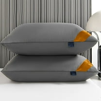 EazyTech Hotel Down Alternative Pillow for Back Side Stomach Sleepers, Supportive & Soft Bed Pillow, Skin-Friendly Cotton Cover, 16.5x27.5in Gray