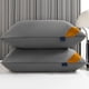 thumbnail image 4 of Almohada de terciopelo de hotel de grado, relleno suave, adecuada para todas las posiciones de sueño, algodón amigable con la piel, 2 piezas, gris, 4 of 6