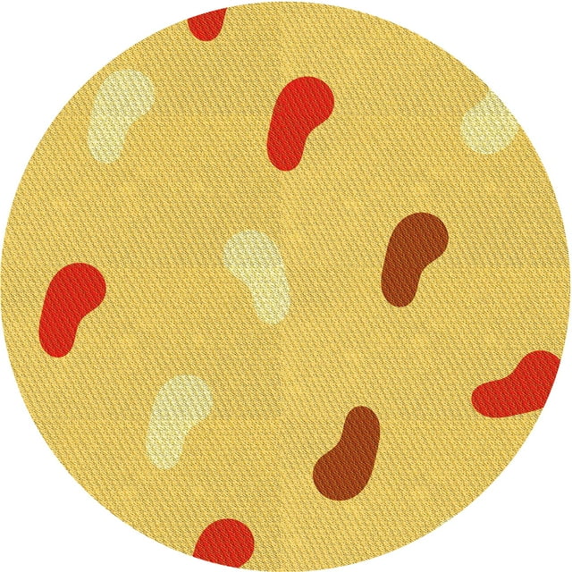 Ahgly Company Tapis d'Intérieur Lavables en Machine, Ronds, Transitionnels, Jaune Vif, Ronds de 4 Pi