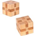 thumbnail image 2 of Shisuyan 2Pcs Bamboo Educational Toy IQ Assembling Ball Cube Ming Luban Lock Intellectual Toy (Bucket Shaped Lock, Square Lock), 2 of 8