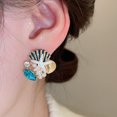 thumbnail image 5 of Necklace Earrings Set Featuring Starfishes Shell Coral Designs With Alloy Rhinestones and Imitation Pearls for Women, 5 of 8