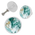 thumbnail image 2 of HemaKayy 4 Pack 1.3" Decorative Cabinet Knobs - Elegant ABS Glass Round Drawer Handles for Modern Home Furniture Kitchen & Bedroom Decor - Unique Marble Texture, 2 of 5