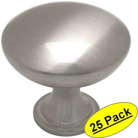 Cabinet Assembly Hardware - Cosmas 5305SN Satin Nickel Traditional Round Solid Cabinet Hardware Knob - 1-1/4