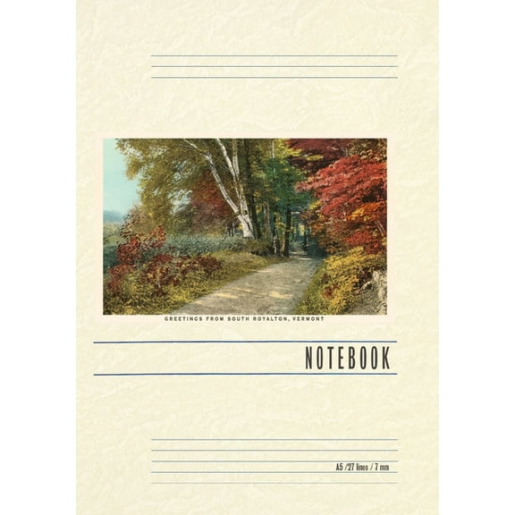 Vintage Lined Notebook Greetings from South Royalton, Fall Colors, (Paperback)
