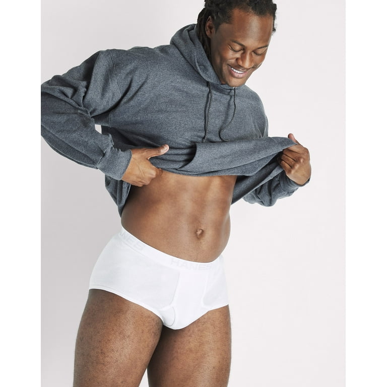 Hanes Ultimate Big Men's White Cotton Brief Underwear, 6-Pack