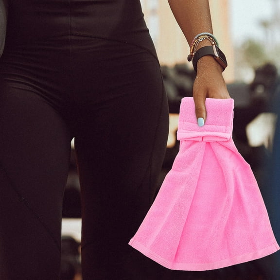 HEANUJJ Pink Portable Cotton Football Towel Youth Sweat and Gym Towel with Hook Attachment