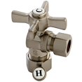 thumbnail image 1 of Kingston Brass Millennium 5/8" OD Compression X 1/2" OD Compression Angle Valve, Nickel Satiné, 1 of 1