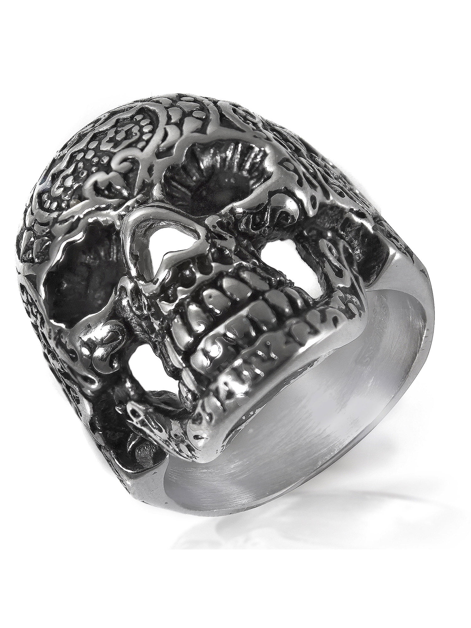 Large Men's 316L Stainless Steel Ring Vintage Skull Gothic Silver Tone HOT SALE 