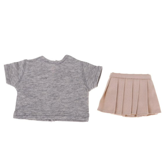 2pcs Lovely -shirt Short Sleeve & Pleated Skirt for 1/6 Doll Toys
