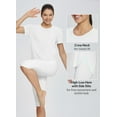 thumbnail image 4 of BALEAF Women's Workout Shirts Yoga Work Out Tops Short Sleeve Athletic Running Gym Exercise Loose Fit Clothes White L, 4 of 6