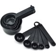 thumbnail image 1 of shiyou-Plastic Measuring Cups and Spoons Set of 11, Kitchen Measuring Cups and Spoons Set for Dry & Liquid Ingredients, 5 Measuring Cups & 6 Measuring Spoons Set for Cooking & Baking Color Black, 1 of 4
