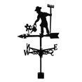 thumbnail image 1 of Almencla Metal Weathervane Fence Mount Weather Vane Farm Scene Stake Ornament Farmer, 1 of 8