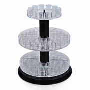 Three Tier Revolving Tester Display 13.5"H x 11"Dia. - round slot 1" dia
