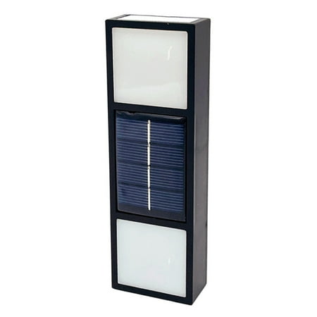 

Vikakiooze Solar Wall Light UP And Down Illuminate Outdoor Sunlight Lamp IP65 Waterproof Modern Decor For Home Garden Porch Black With 6 LED Lamp Beads
