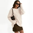 thumbnail image 5 of SUNBS Oversized Sweaters for Women Cable Knit Crewneck Pullover Casual Long Sleeve Top Fall Womens Clothes, 5 of 7