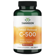 Swanson Timed-Release Vitamin C with Rose Hips Tablets, 500 mg, 250 Count