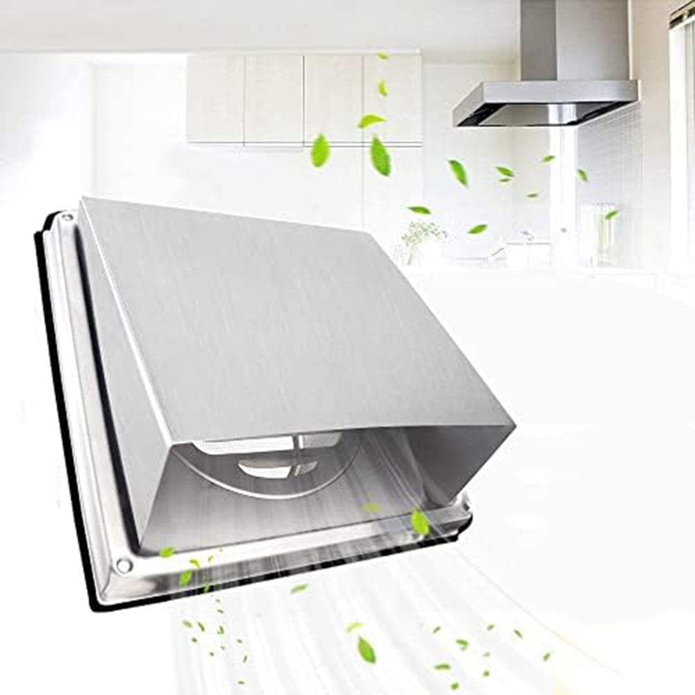 Stainless Steel Square Extractor Fan Duct Vent Mesh Cover Screw Sealing Ring Set