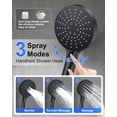 thumbnail image 6 of Rain Shower Head with 3-Mode Handheld Spray Combo, Dual Showerheads, All-Metal High-Pressure 10-Inch Rainfall Shower Head Set, Extension Arm with 3-Way Diverter, Matte Black, 6 of 6